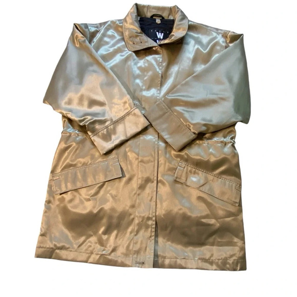 Sanyo Weather Wear by Carol Cohen Anorak Jacket Small Metallic Green - Picture 4 of 9